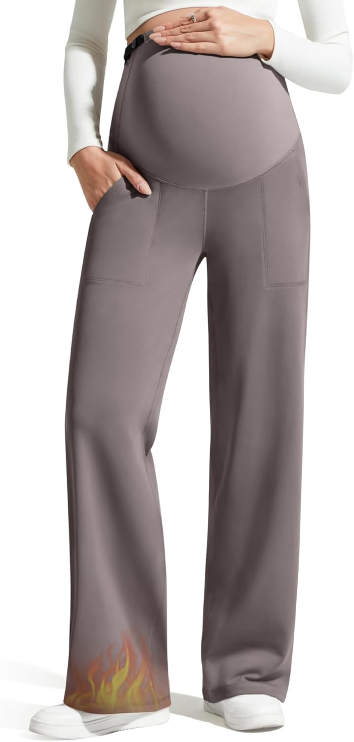 G4Free EverGoing Fleece Lined Maternity Wide Leg Pants Review
