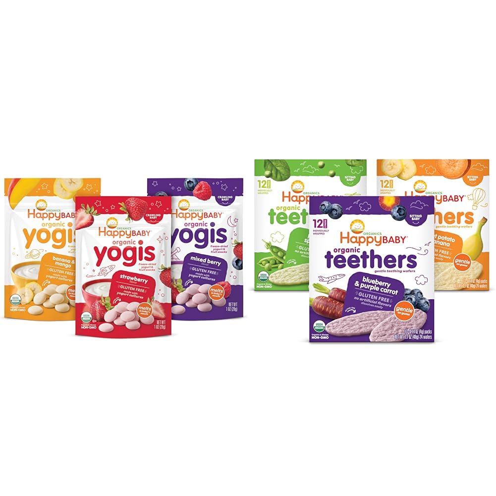 Happy Baby Yogis Freeze-Dried Yogurt & Fruit Snacks Variety Pack