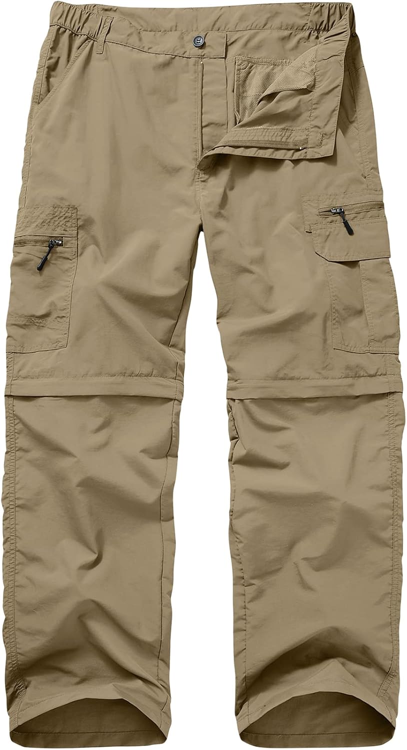 Fishing Hiking Pants for Men - Waterproof Convertible Quick Dry