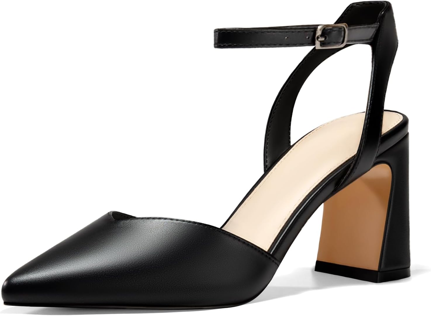 Juliet Holy Closed Toe Heels with Chunky Block Heel Design
