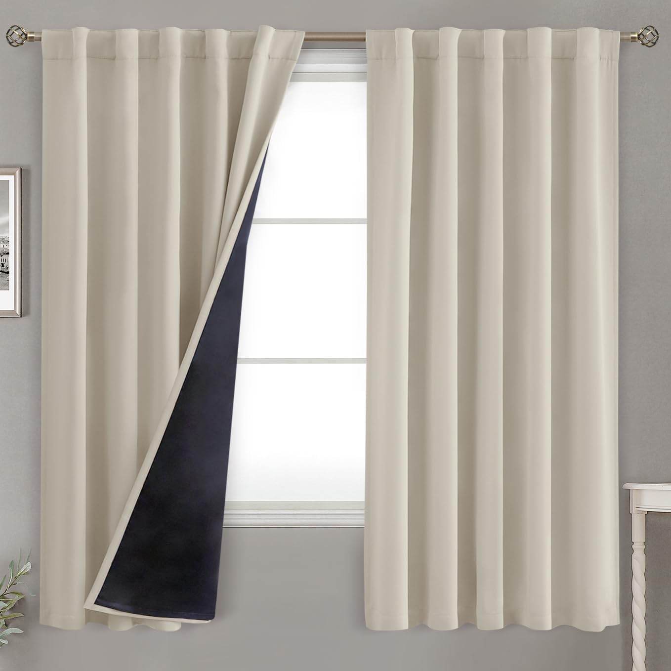 BGment 100% Room Darkening Thermal Insulated Blackout Curtains