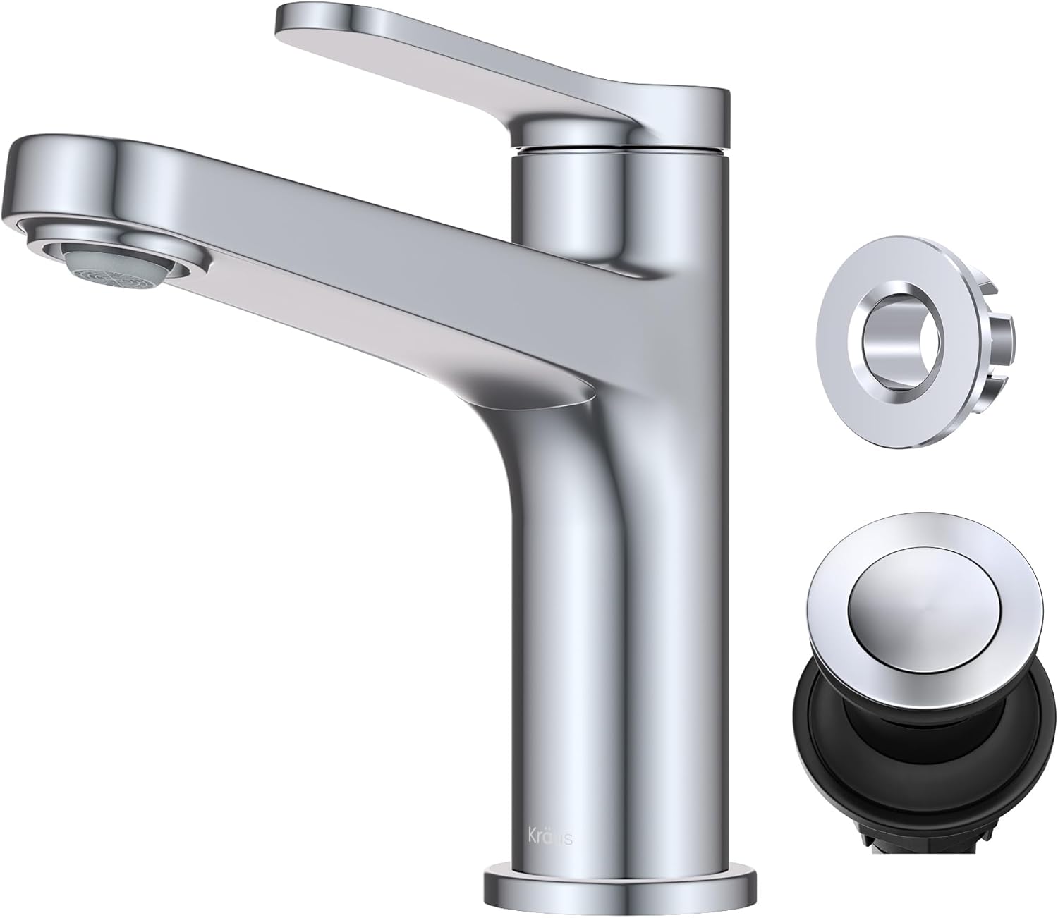 KRAUS Indy Single Handle Bathroom Sink Faucet in Chrome Finish
