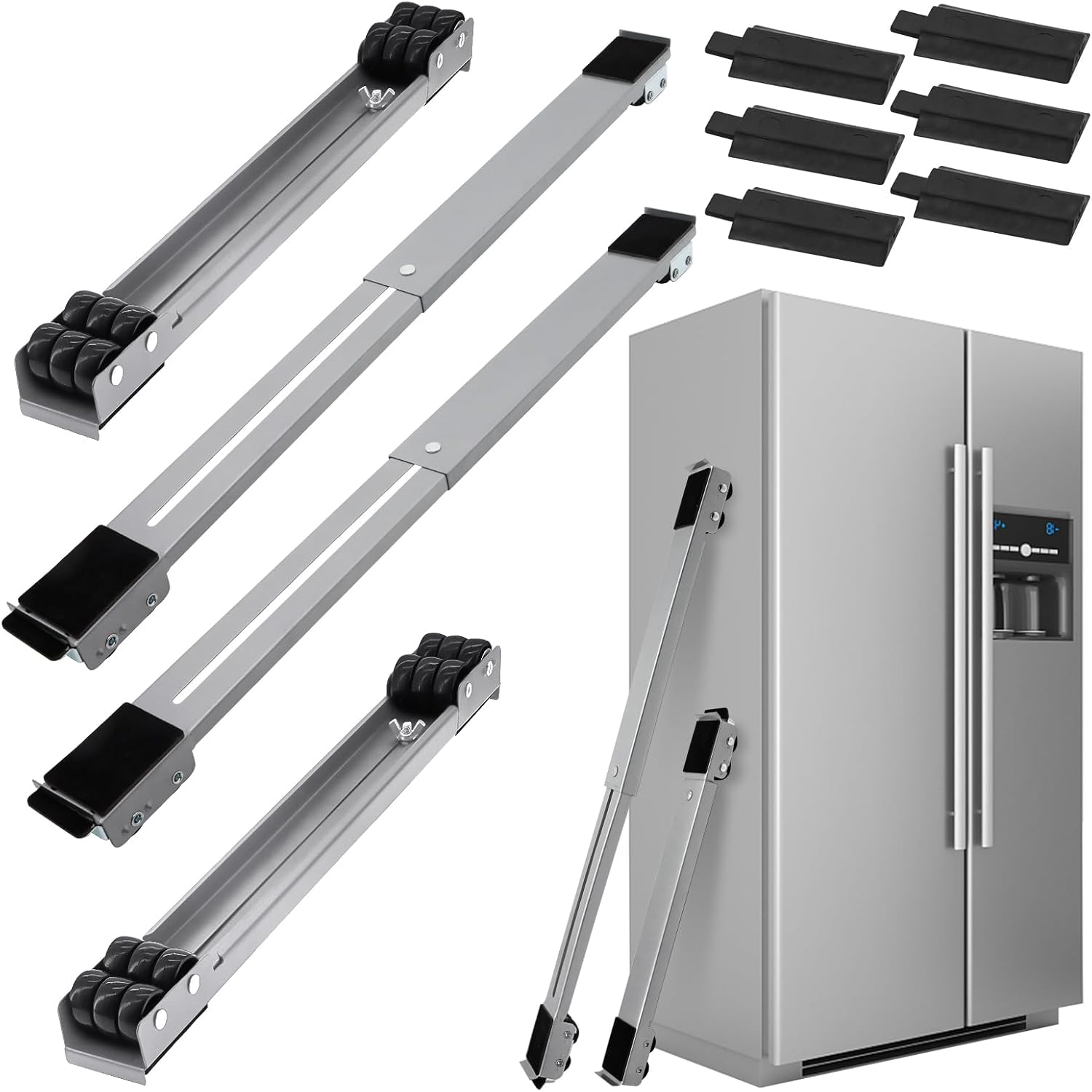 6 Pcs Extendable Furniture Rollers for Heavy Appliances Moving