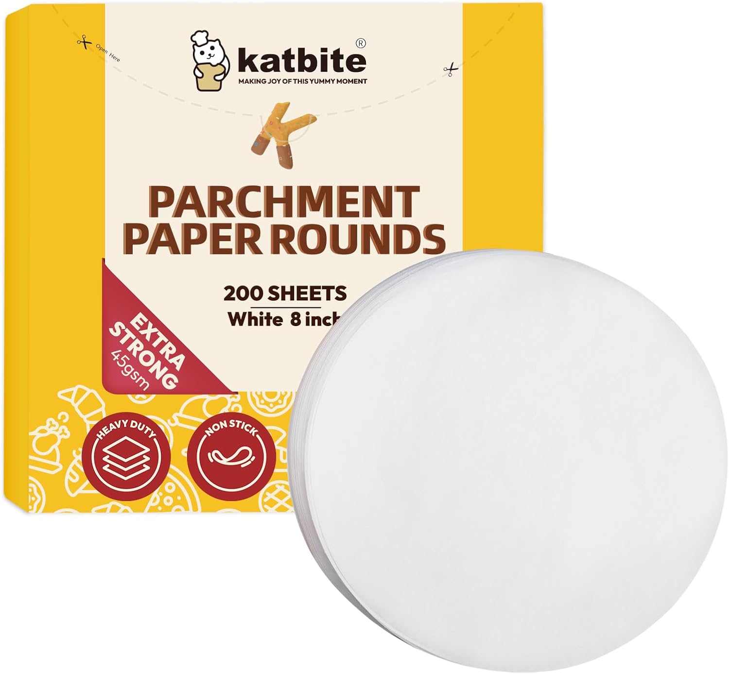 Katbite 8 Cake Parchment Rounds 200 Pcs