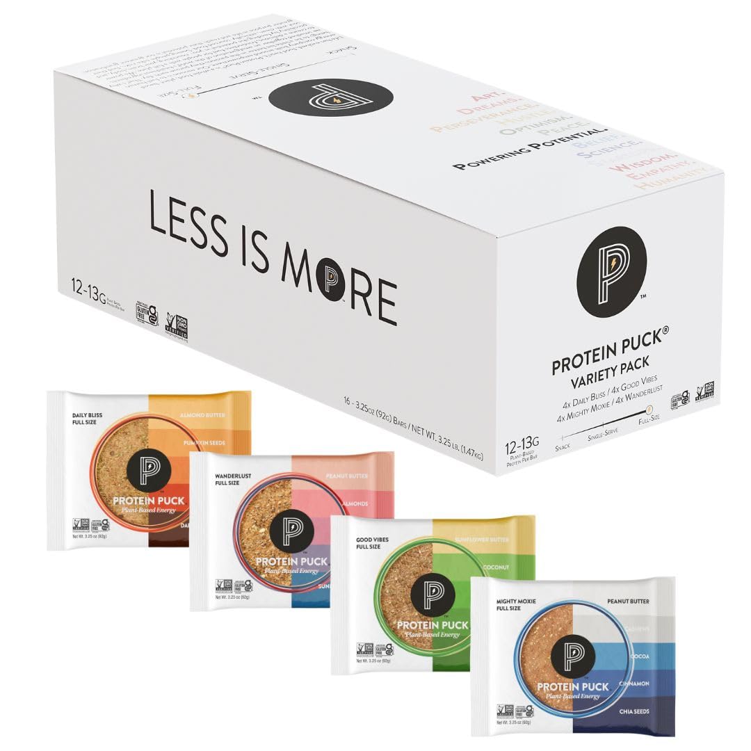 Protein Puck Plant Based Bars - Healthy Vegan Snack Variety Pack