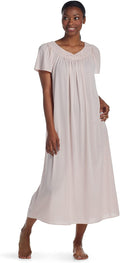 Miss Elaine Nightgown - Long Tricot Nightgown with Flutter Sleeves use