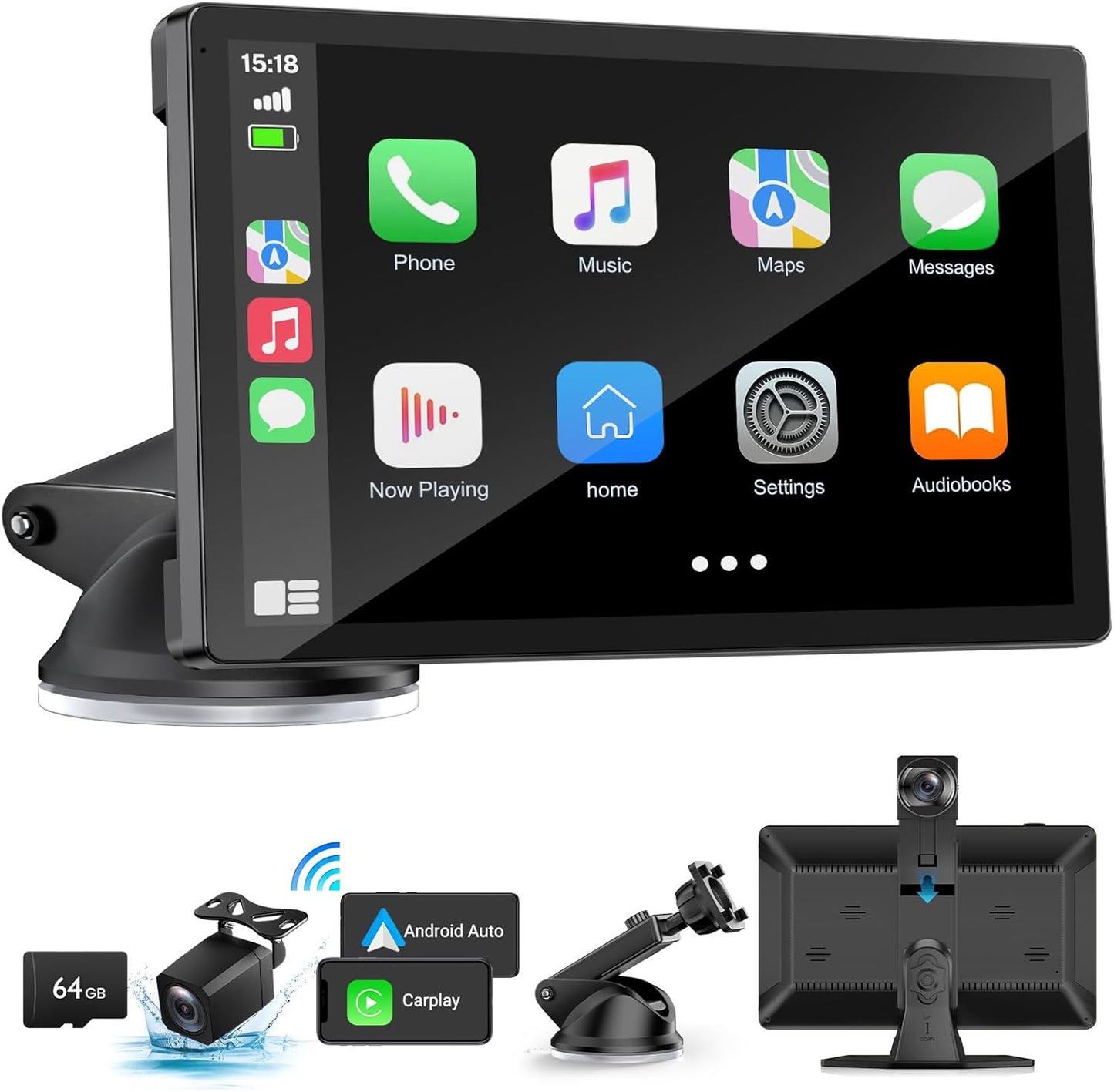Wireless Carplay Screen with 4K Dash Cam for Modern Vehicles
