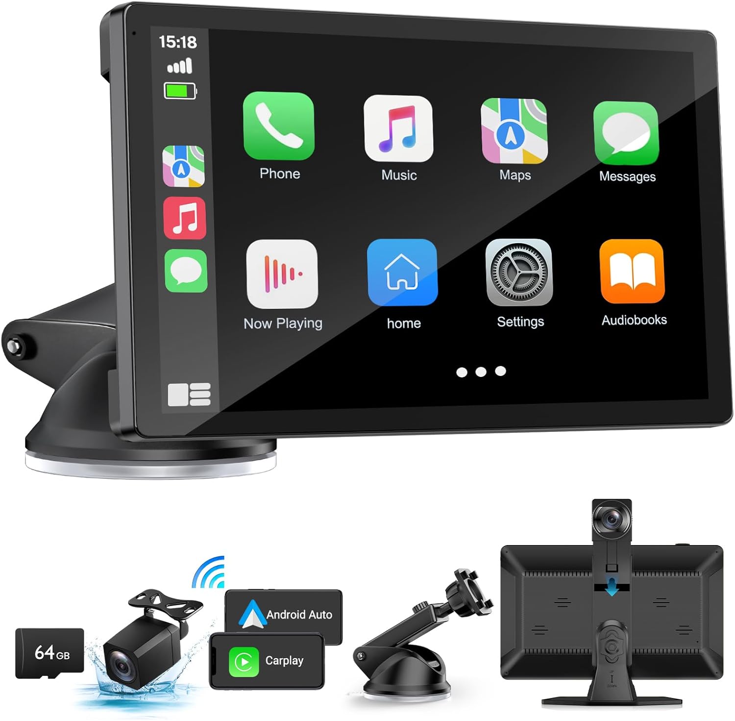 Wireless Carplay Screen with 4K Dash Cam for Modern Vehicles
