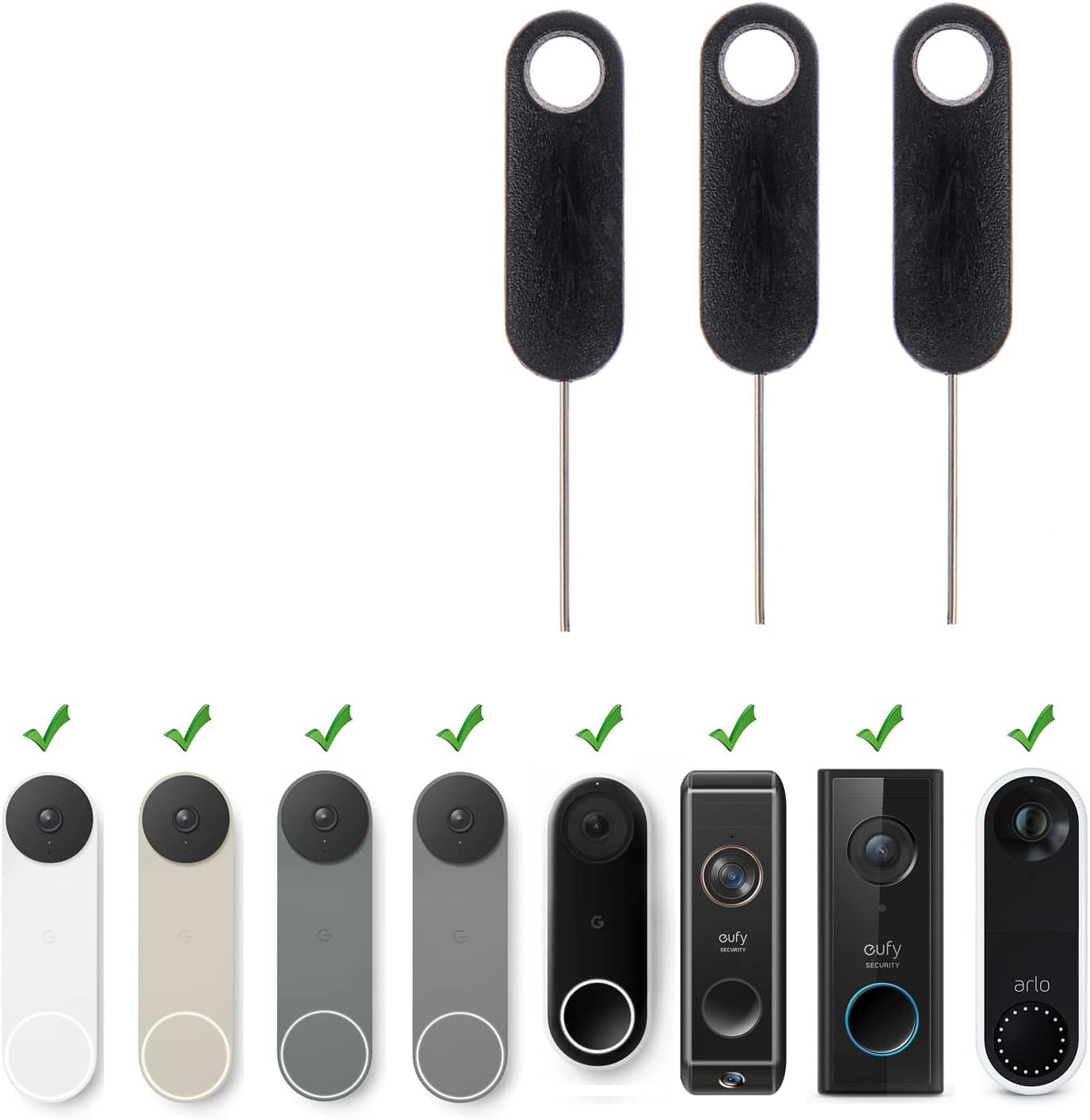Key Security Tool for Nest, Arlo, Eufy Doorbells x3