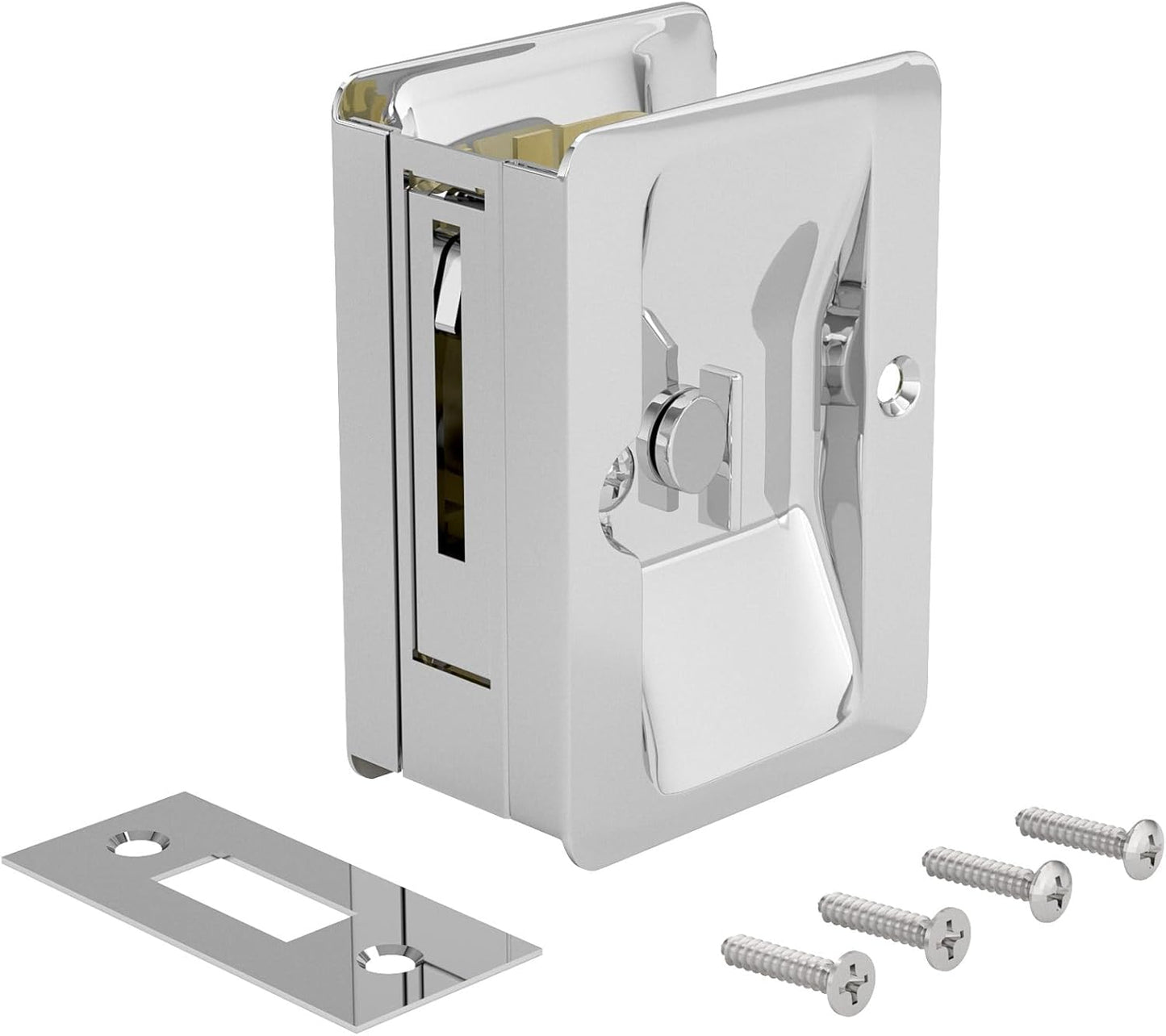 Richelieu Hardware Pocket Door Pull with Privacy Lock, Chrome