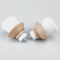 Decorative Curtain Rod Finials White Wood-Look Pair - Simple Upgrade