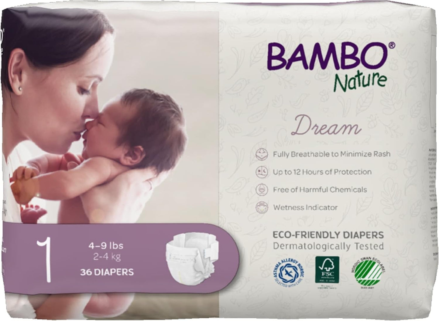 Bambo Nature Hypoallergenic Dream Baby Diapers for Comfort