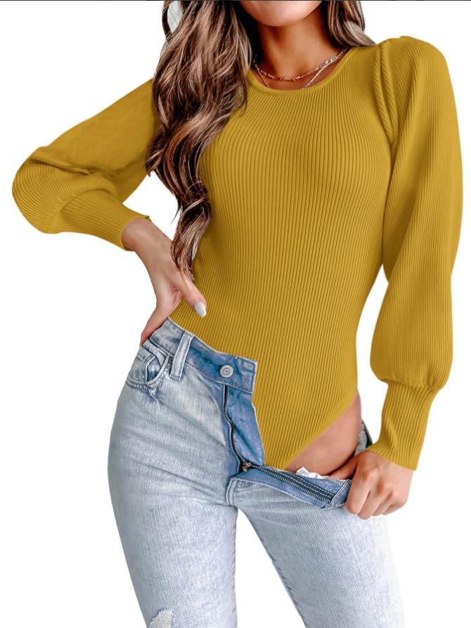 Long Puff Sleeve Sweaters for Women - Stylish Fall Knit Tops
