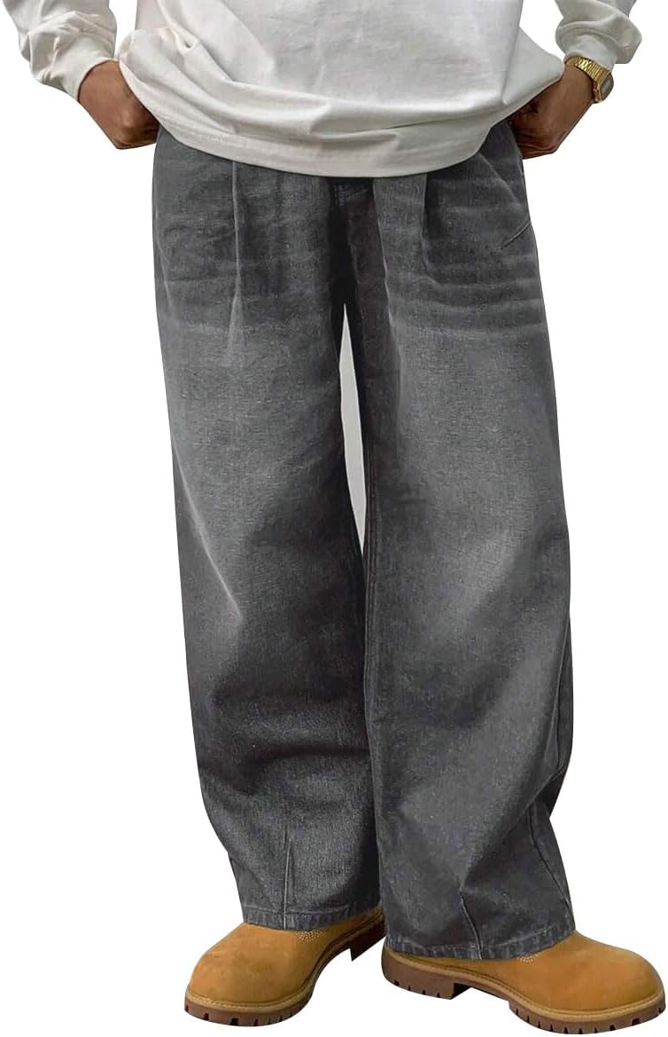 HUNGSON Mens Baggy Jeans for Men Women Y2k Skater Vintage Style