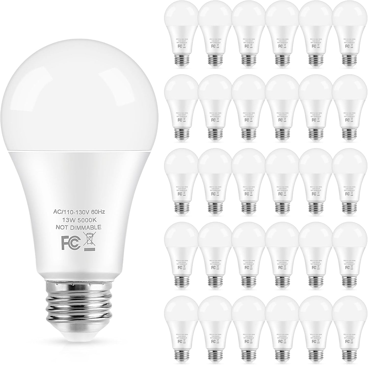 Bright A19 LED Light Bulbs 100 Watt Equivalent for Home Use