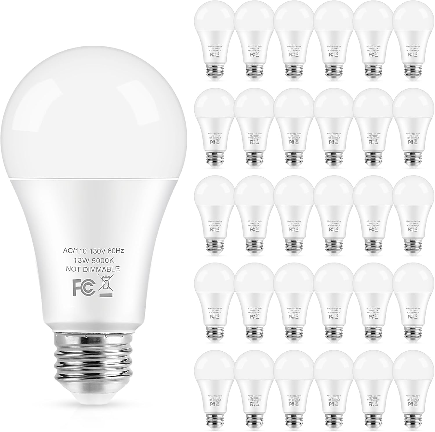 Bright A19 LED Light Bulbs 100 Watt Equivalent for Home Use