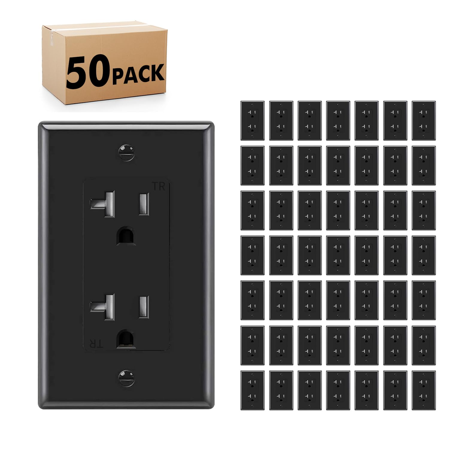 Micmi Decorator Receptacle Outlet - Tamper Resistant 20Amp Pack
