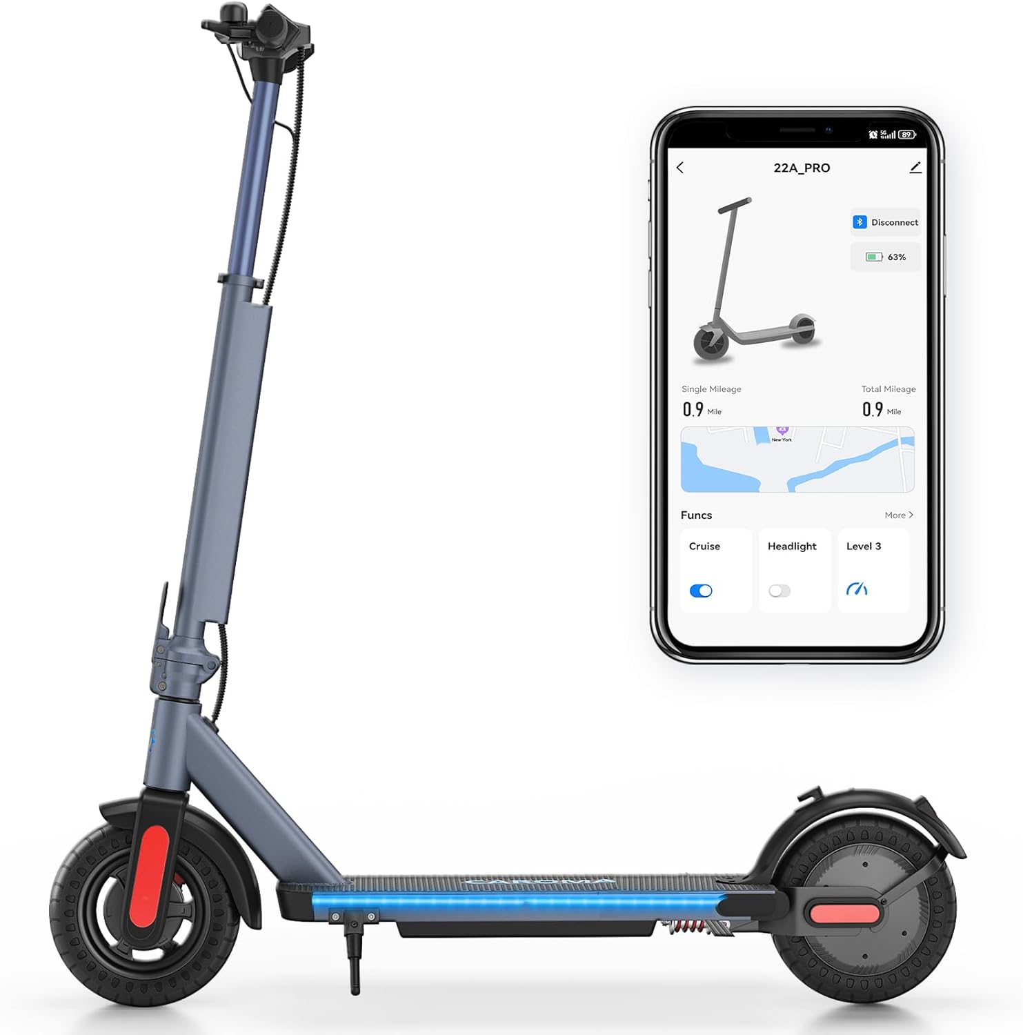 Caroma Electric Scooter with 350W Motor & 20 MPH Speed
