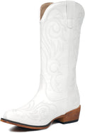 Mid Calf Cowgirl Boots for Women Pointy Toe - Comfortable Workwear