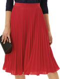 GRACE KARIN High Elastic Waist Pleated Chiffon Midi Skirt (Style VHPY)