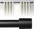 Curtain Rods for Windows 48 to 84 in Adjustable Black - Heavy Duty