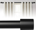 Curtain Rods for Windows 32 to 144 in Adjustable Black Rod - Heavy