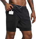 Lulucleaf Running Shorts for Men 2-in-1 Workout Shorts - Quick-Dry