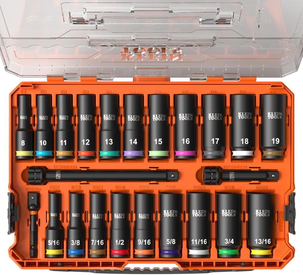 Klein Tools 65121IMPCT Deep-Well 3/8-Inch Drive Socket Set