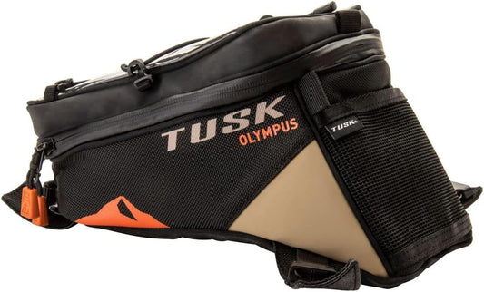 TUSK Olympus Tank Bag Small Black/Tan for Adventure Riding
