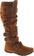 Forever Link Women's Klein-70 Mid-Calf Buckle Slouch Boot