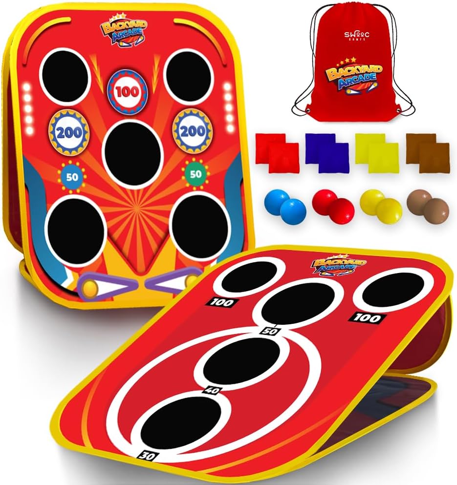 Backyard Arcade 2-in-1 Bean Bag Toss Game for Kids Fun