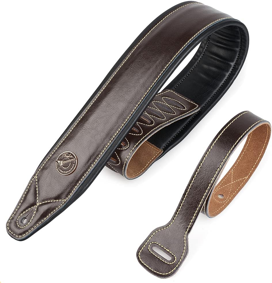 BestSounds Guitar Strap Leather 3 Inch Wide for All Guitars