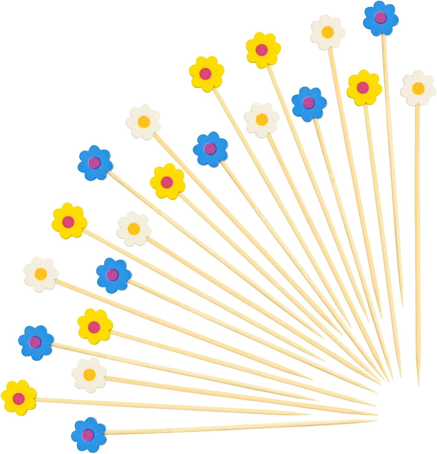 Vibrant Floral Cocktail Picks - Party Perfection!