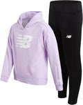 Girls Leggings Set - 2 Piece Pullover Hoodie and Athletic Leggings