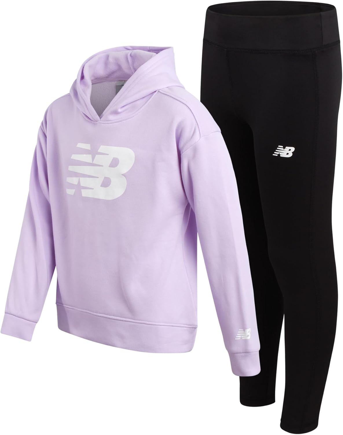 New Balance Girls Leggings Set - Cozy Pullover Hoodie & Leggings