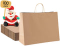 METRONIC Large Paper Bags With Handles 16x6x12 100pc - Durable Kraft