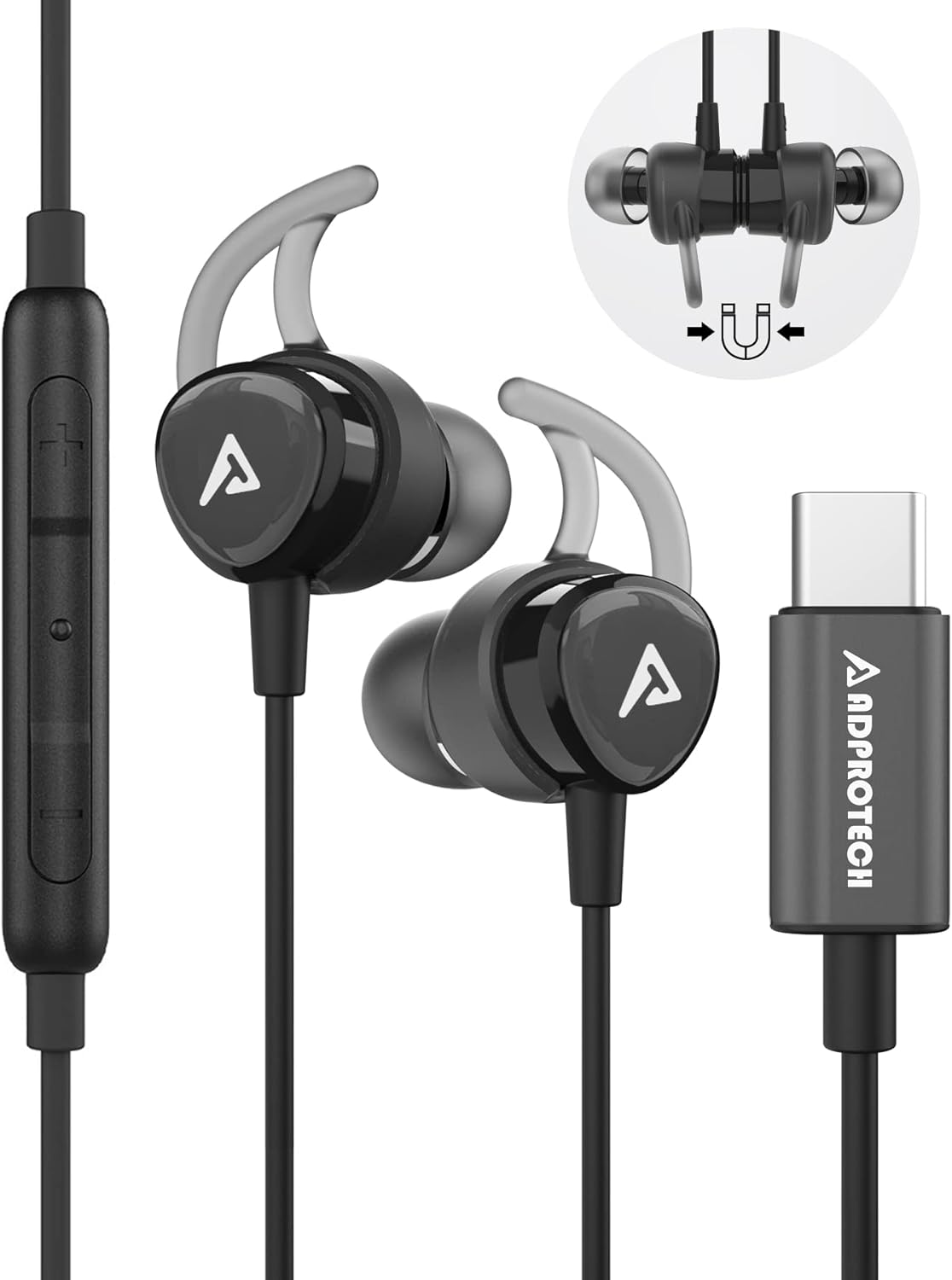 Premium USB C Earbuds with Mic & Volume Control