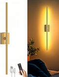 Battery Operated Wall Sconce 31.5 in - Rechargeable Gold LED Sconce