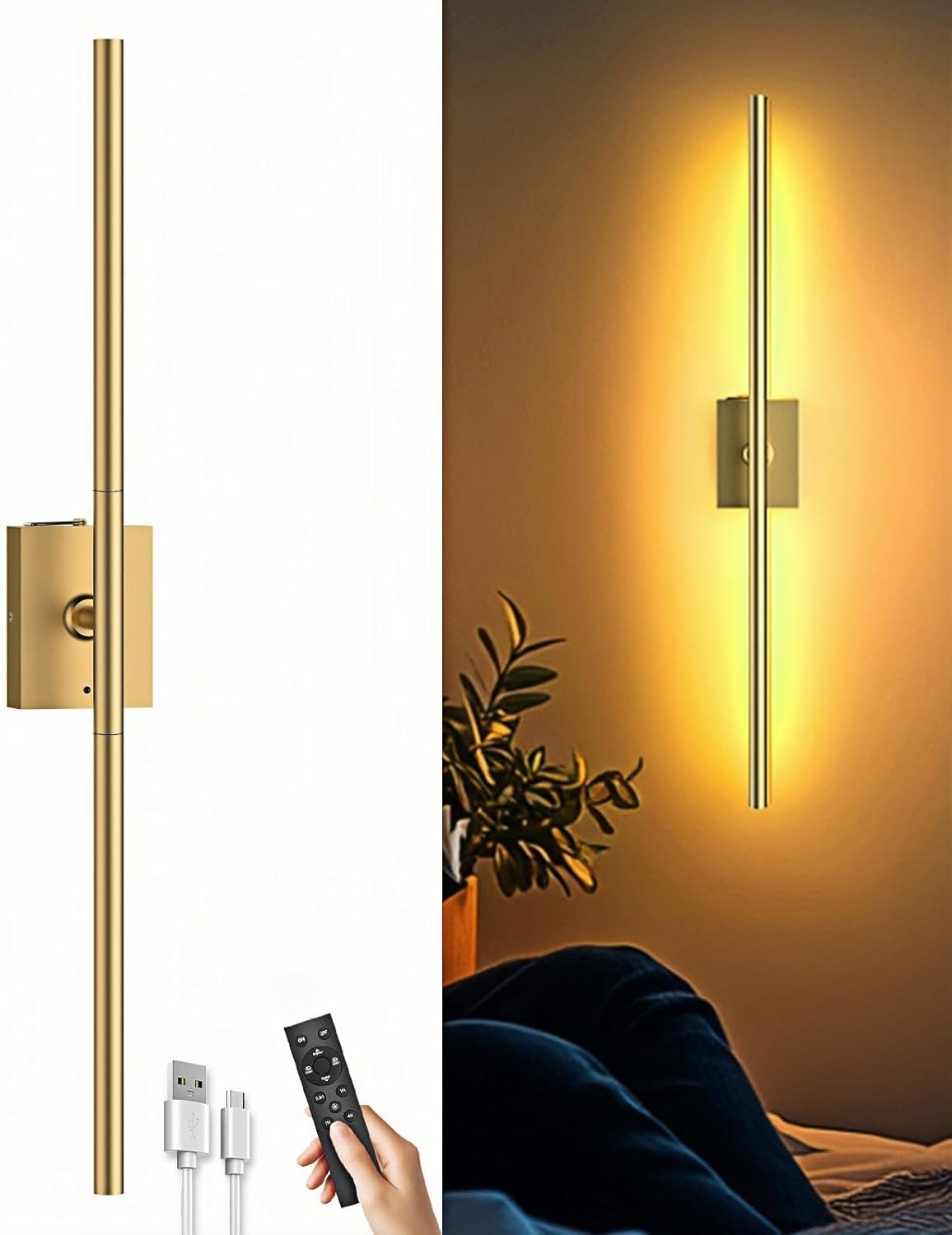 Battery Operated Wall Sconce with Remote Control for Modern Homes