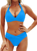 Two Piece Push Up Bikini Set Halter Swimsuit - Flattering Vintage