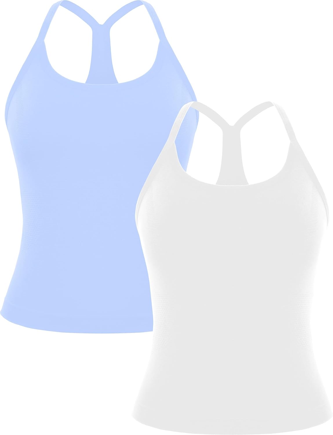 MathCat Workout Tank Tops for Women with Built in Bra 2 Pack