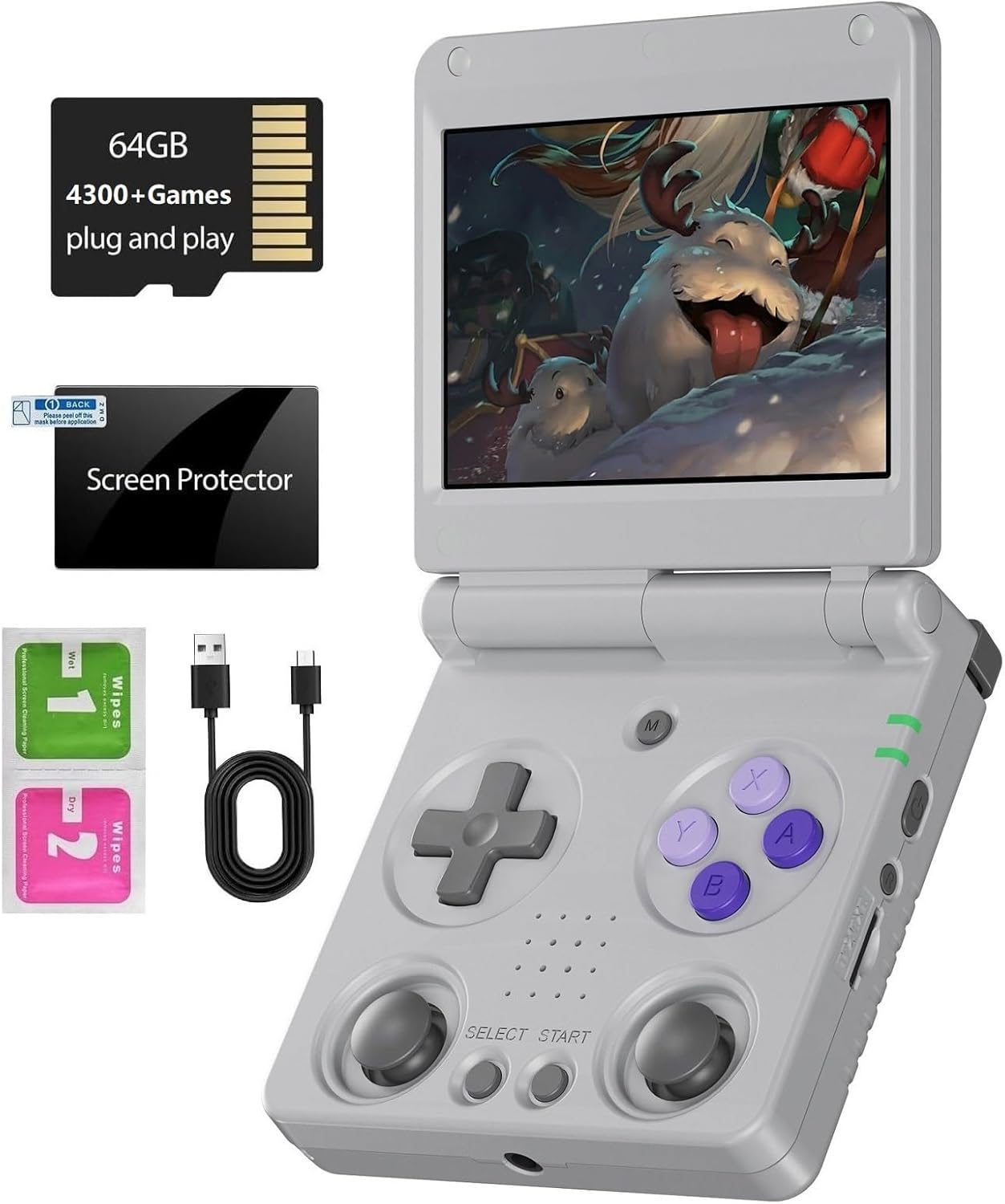 RG34XXSP Foldable Retro Handheld Game Console with 64G Games