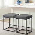Homall Bar Stools Counter Height 24in Set of 2 - Cushioned PU Backless