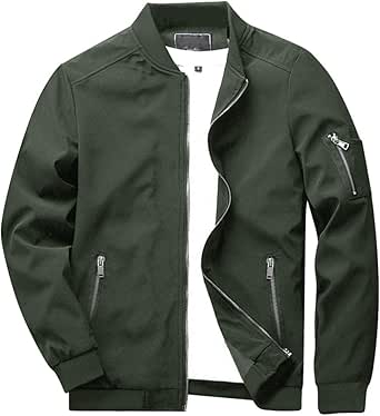 CRYSULLY Men's Lightweight Bomber Jacket for Casual Wear