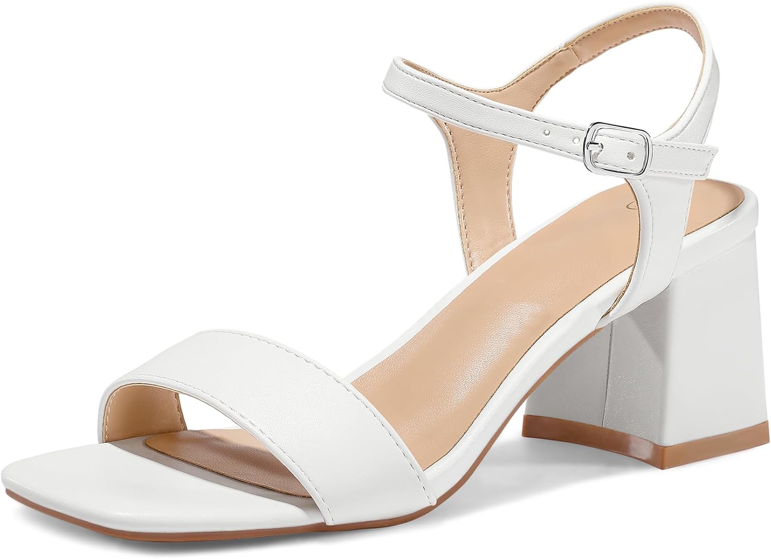 mysoft Women's Chunky Block Low Heels Open Toe Sandals