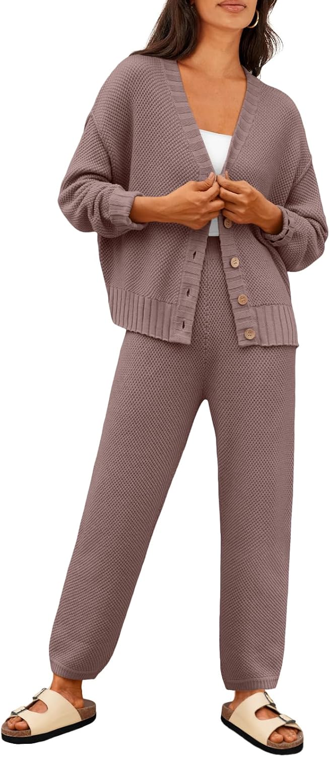 LILLUSORY Womens Cardigan Pants Sets for Stylish Comfort