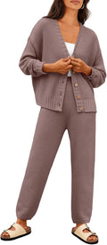 Womens Cardigan Pants Lounge Set - Slouchy 2-Piece Comfort