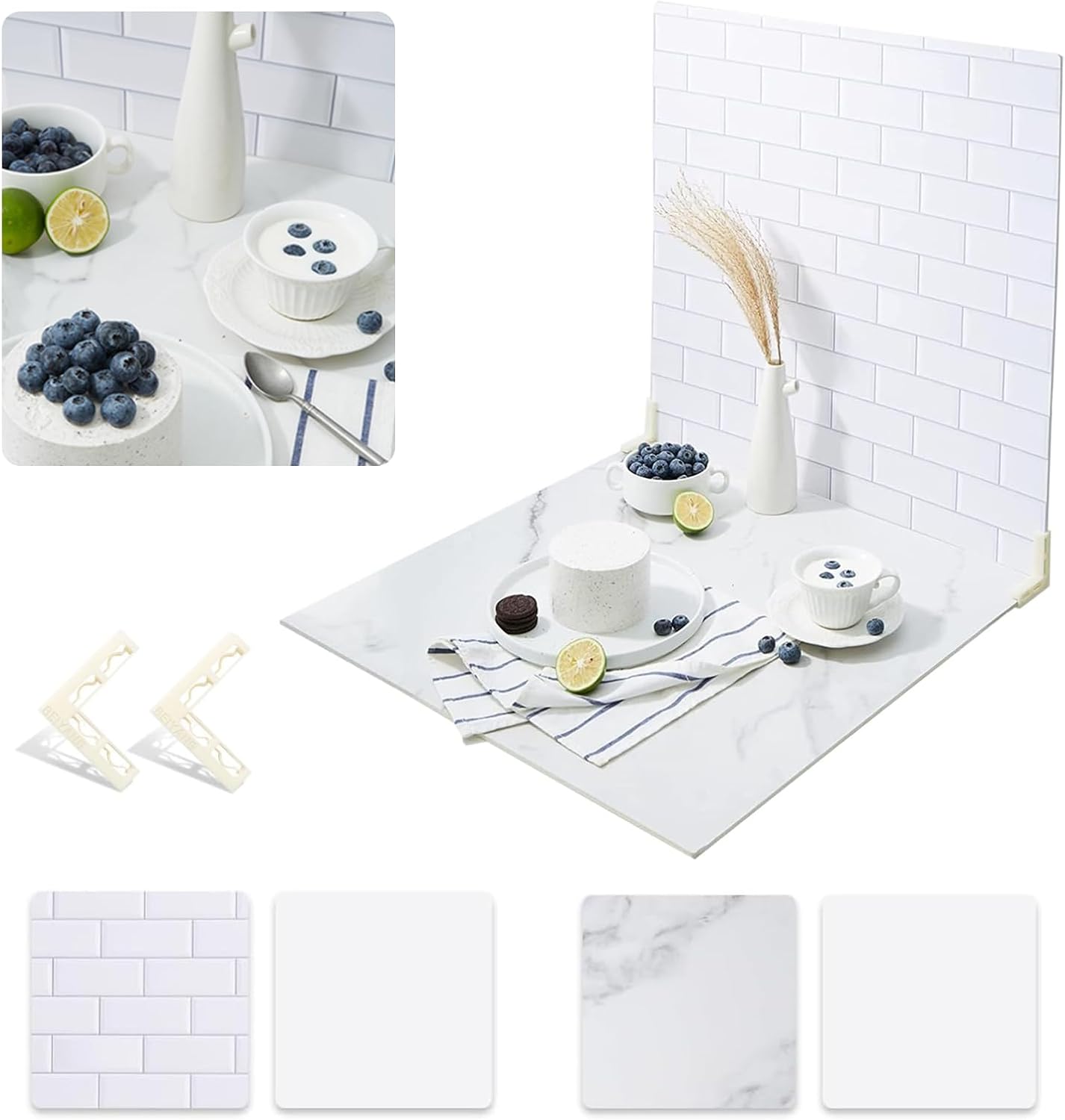 2 PCS Boards Photo Backdrop for Flat Lay Food Photography