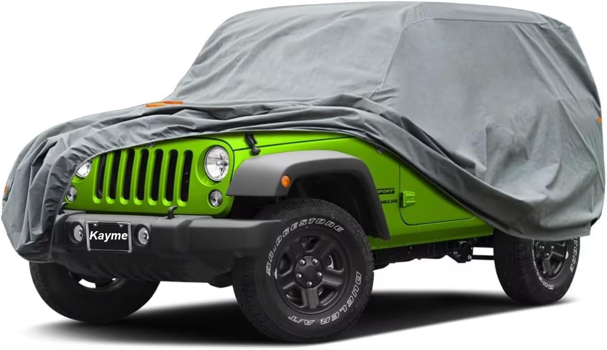 Kayme Heavy Duty Jeep Car Cover for Wrangler 2 Door Models