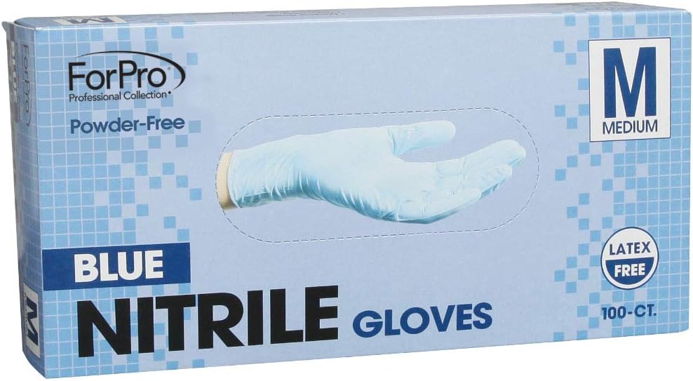 ForPro Blue Nitrile Gloves - Food Safe & Durable